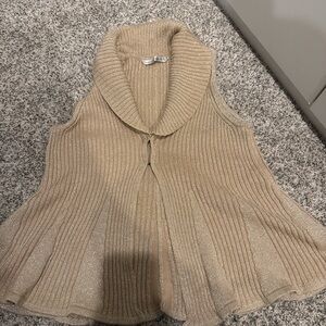 Women's Tan Sleeveless Sweater Vest